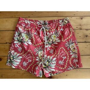 Polo Ralph Lauren Mens Red Hawaiian Aloha Swim Trunks - Size XXL
